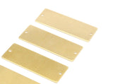 Customized Name Bar, 12 Raw Brass Rectangle Stamping Blank With 2 Holes Pendants (40x15x0.80mm) A0775