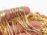 Tiny Brass Chain, 5 Meters - 16.5 Feet Tiny Raw Brass Soldered Chain (0.70mm)  BS 1014