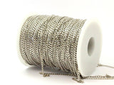 Silver Curb Chain, 5m - 16.5 Feet (2.4x3.7mm) Silver Tone Brass Soldered Curb Chain - Ch003 ( Z010 )