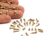 100 Raw Brass Nails (9x2mm , 11x2mm) A0952