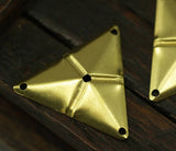 Brass Triangle Charm, 20 Raw Brass Triangle Charms With 4 Holes (22x25mm) Brs 3001 A0120