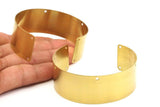 Brass Bracelet Blank - Raw Brass Cuff Bracelet Blank Bangle 7 Holes (width 25mm) Brc017