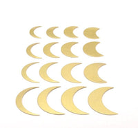 Crescent Moon Blanks - 3 Sets Of 16 Raw Brass Different Crescent Moon Blanks Moon 17