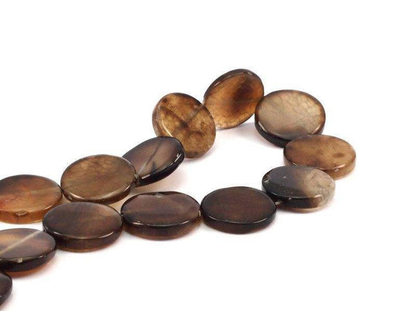 Agate 20 Mm Coin Gemstone Beads 15 Inches T003