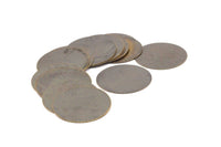 Brass Stamping Blank, 10 Antique Brass Round Stamping Blank (32mm) Pen 1452-4 K203