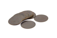 Brass Stamping Blank, 10 Antique Brass Round Stamping Blank (32mm) Pen 1452-4 K203