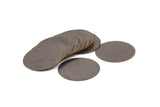 Brass Stamping Blank, 10 Antique Brass Round Stamping Blank (32mm) Pen 1452-4 K203