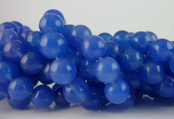 Blue Agate 10 Mm Round Gemstone Beads-full Strand 15.5 Inches G44