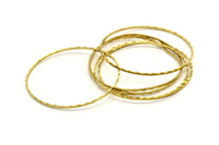 Textured Circle Brass, 10 Raw Brass Circles (40mm) Brs 2081 A0591