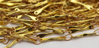 Link Chain, Bar Chain, 2 Meters - 6.6 Feet Raw Brass Soldered Bar Link Chain (10mm) Z120
