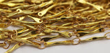 Link Chain, Bar Chain, 2 Meters - 6.6 Feet Raw Brass Soldered Bar Link Chain (10mm) Z120
