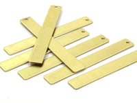 Brass Stamping Blank, 10 Raw Brass Stamping Blank Pendant With 1 Hole (54x7mm) B0184