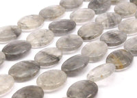 Cloudy Quartz Oval 25x18 Mm Gemstone Beads 15.5 Inches Full Strand G535