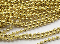 Raw Brass Chain, 10 M. (1.5mm) Raw Brass Faceted Ball Chain - Ch005 ( Z032 )