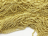 Raw Brass Chain, 10 M. (1.5mm) Raw Brass Faceted Ball Chain - Ch005 ( Z032 )