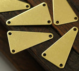 Brass Triangle Charm, 50 Raw Brass Triangle Charms With 3 Hole (20x11mm) A0022