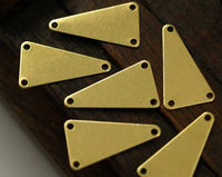 Brass Triangle Charm, 50 Raw Brass Triangle Charms With 3 Hole (20x11mm) A0022