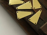 Brass Triangle Charm, 50 Raw Brass Triangle Charms With 3 Hole (20x11mm) A0022
