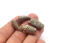 Snake Leather Clasp, Oxidised Bronze Snake Leather Clasp Hole Size (6.5mm) Y326 Y108