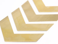 6 Raw Brass Chevron Blanks (70x20x16x0.80mm) A0823--n0646