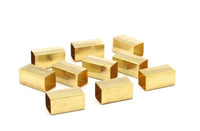 Geometric Spacer Bead, 50 Raw Brass Square Tubes (16x8mm) Bs1576