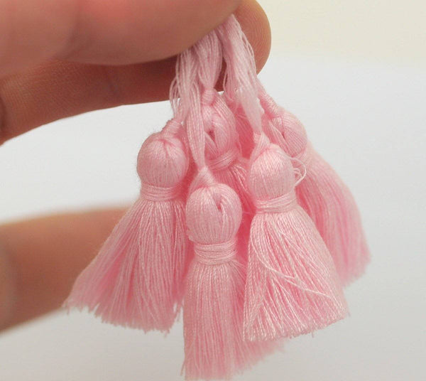 100 Pcs 35mm Cotton Pink Tassels