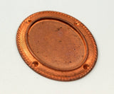 2 Vintage Copper Plated Brass Oval Pendant Setting With 25x18 Mm Cameo Base Without Hole