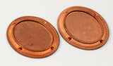 2 Vintage Copper Plated Brass Oval Pendant Setting With 25x18 Mm Cameo Base Without Hole