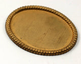 2 Vintage Raw Brass Oval Pendant Setting With (40x30mm) Cameo Base Without Hole