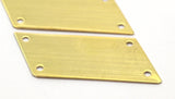 Bohemian Cuff Blank, 5 Raw Brass Trapezoid Bracelet Blanks With 4 Holes (15x39mm) Brass 837