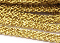 Knitted Brass Chain, 5m (4x1.9mm) Raw Brass Mesh Chain ( Z073 )