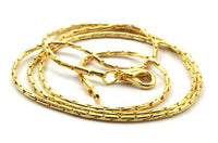 Gold Tone Brass, 5 Pcs 18 Inch Gold Tone Brass Necklace Chain (1.4mm) Z141