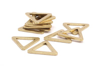 Small Triangle Connector, 12 Raw Brass Triangle Connector Rings (16x2x1.2mm) D0023