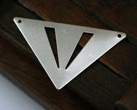 Brass Triangle Pendant, 10 Nickel Free Triangle Brass Pendant With 2 Holes (45x35x35mm) Nfb 3091v D356