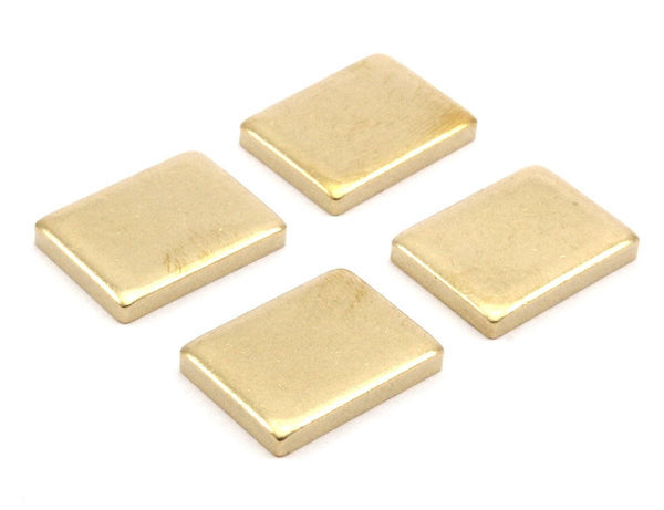 Brass Geometric Blank, 6 Raw Brass Rectangle Blanks (20x15x3mm) Y203