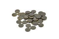 Middle Hole Charm, 100 Antique Brass Flower Middle Hole Charms Findings Bead Caps (8mm) Pen 636 K183
