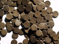 Middle Hole Charm, 100 Antique Brass Flower Middle Hole Charms Findings Bead Caps (8mm) Pen 636 K183
