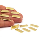 Brass Stamping Blank, 50 Raw Brass Stamping Blank, With 2 Holes Pendant (20x8x0.80mm) Y197
