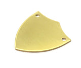 Shield Stamping Blank, 10 Raw Brass Stamping Blanks, Shield With 2 Holes (24x22x0.80mm) (B0142)