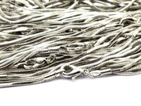 Silver Necklace Chain, 5 18 Inch+ Silver Tone Brass Necklace Chain (1mm) Z141 Z138