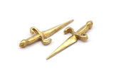 Knight&#39;s Sword Pendant, 2 Raw Brass Sword Pendants (50x19mm) N0225