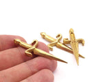 Knight&#39;s Sword Pendant, 2 Raw Brass Sword Pendants (50x19mm) N0225