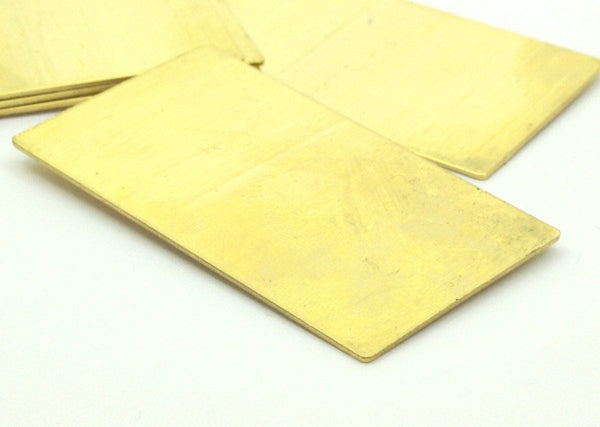 Brass Stamping Blank, 3 Raw Brass Sheet, Rectangle Stamping Blanks (57x32x0.80mm) A0386