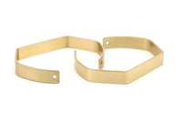 Brass Bracelet Blank - 4 Raw Brass Cuff Bracelet Blank Bangle 2 Holes (145x8x1mm) Brc 179