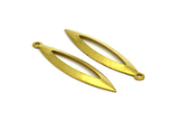 Middle Hole Charm, 25 Raw Brass Marquise Middle Hole Charms,pendant Findings (35x9mm) A0209