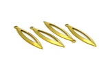 Middle Hole Charm, 25 Raw Brass Marquise Middle Hole Charms,pendant Findings (35x9mm) A0209