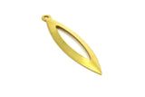Middle Hole Charm, 25 Raw Brass Marquise Middle Hole Charms,pendant Findings (35x9mm) A0209