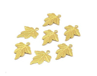 Brass Leaf Charms, 100 Raw Brass Leaf Charms, Pendant Findings (19x14mm) Y324  Y107