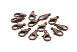 Vintage Copper Clasp, 100 Antique Copper Lobster Claw Clasps (12x6mm) P502 A0401