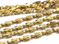 Raw Brass Chain, 2 M Faceted Raw Brass Chain (4x2.7mm) Bs 1369